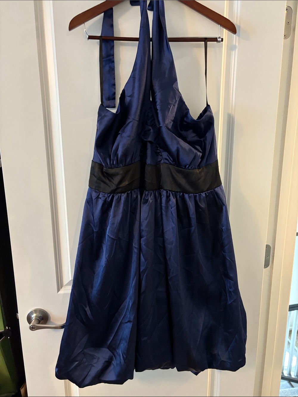 torrid Navy Blue Halter Mini Dress with Black Waistband